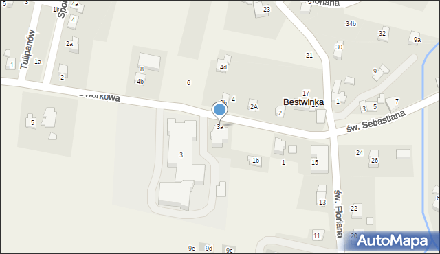 Bestwinka, Dworkowa, 3a, mapa Bestwinka