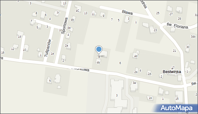 Bestwinka, Dworkowa, 8, mapa Bestwinka