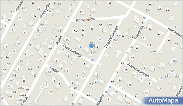 Biała Podlaska, Dwernickiego Józefa, gen., 8, mapa Białej Podlaskiej