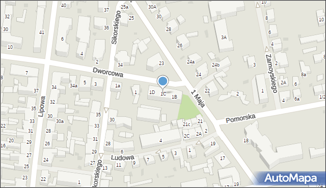 Białogard, Dworcowa, 1C, mapa Białogard