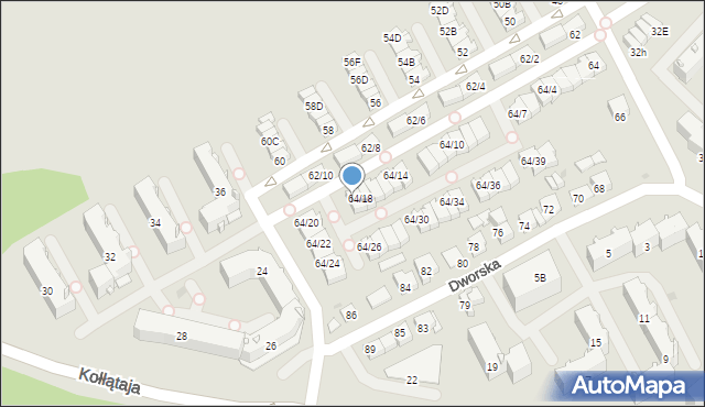 Białystok, Dworska, 64/19, mapa Białegostoku