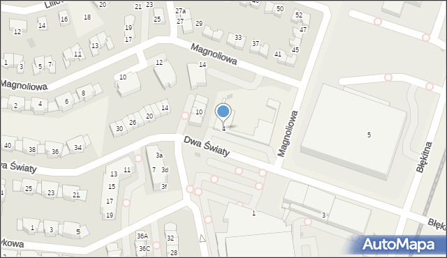 Bielany Wrocławskie, Dwa Światy, 4, mapa Bielany Wrocławskie