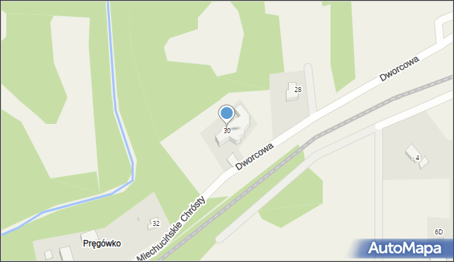 Bielkówko, Dworcowa, 30, mapa Bielkówko
