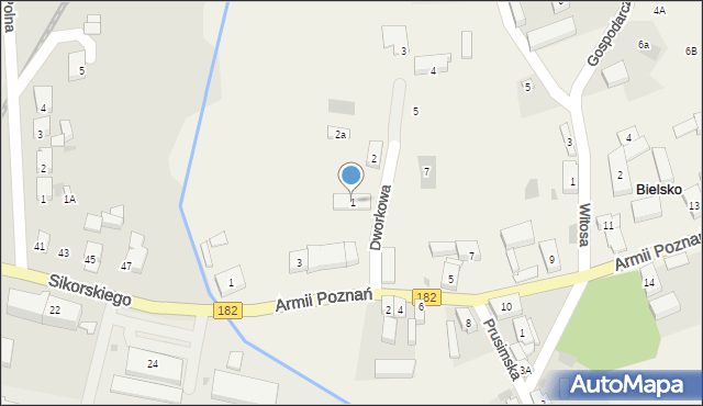 Bielsko, Dworkowa, 1, mapa Bielsko