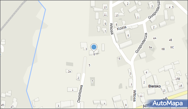 Bielsko, Dworkowa, 4, mapa Bielsko
