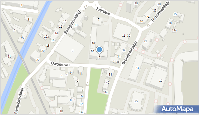 Bielsko-Biała, Dworkowa, 5, mapa Bielsko-Białej
