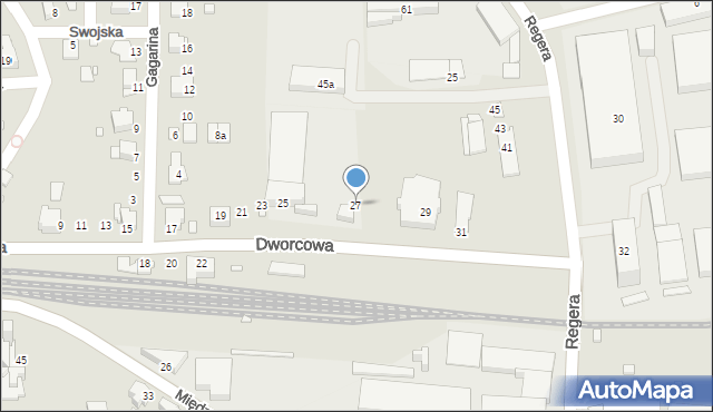 Bielsko-Biała, Dworcowa, 27, mapa Bielsko-Białej