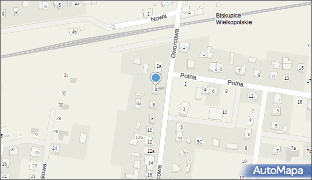Biskupice, Dworcowa, 4, mapa Biskupice