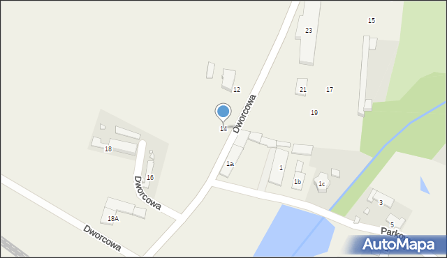 Błotnica Strzelecka, Dworcowa, 14, mapa Błotnica Strzelecka