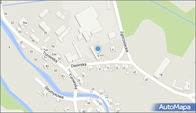 Bogatynia, Dworska, 3, mapa Bogatynia