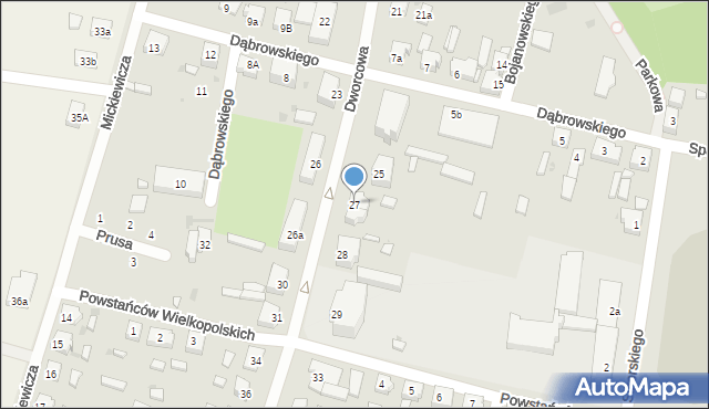Bojanowo, Dworcowa, 27, mapa Bojanowo