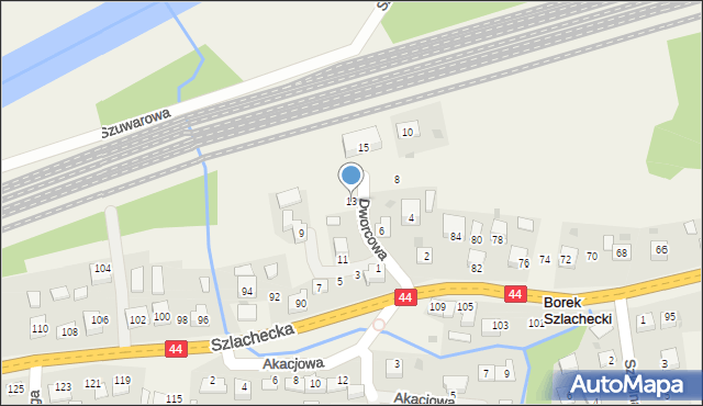 Borek Szlachecki, Dworcowa, 13, mapa Borek Szlachecki