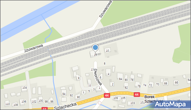 Borek Szlachecki, Dworcowa, 15, mapa Borek Szlachecki