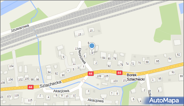 Borek Szlachecki, Dworcowa, 4, mapa Borek Szlachecki
