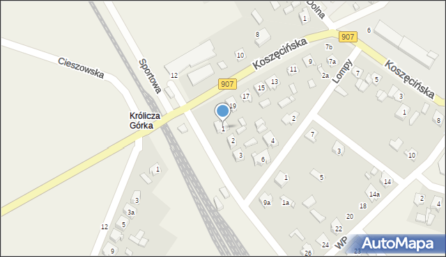 Boronów, Dworcowa, 1, mapa Boronów