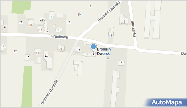 Bronisin Dworski, Dworska, 4, mapa Bronisin Dworski