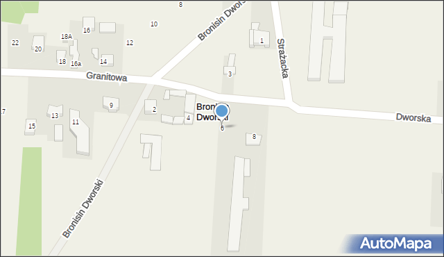 Bronisin Dworski, Dworska, 6, mapa Bronisin Dworski