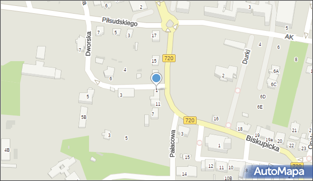 Brwinów, Dworska, 1, mapa Brwinów