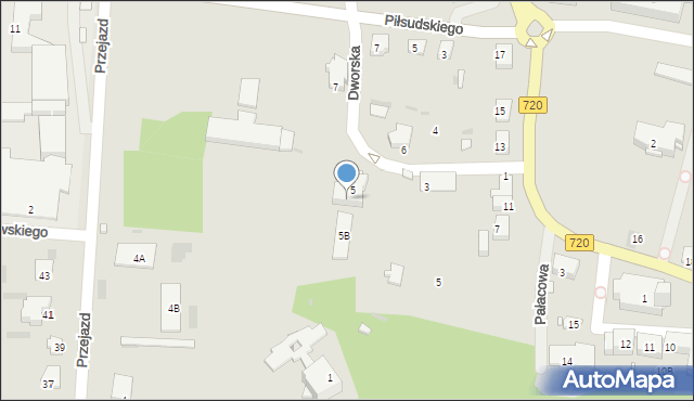 Brwinów, Dworska, 5A, mapa Brwinów