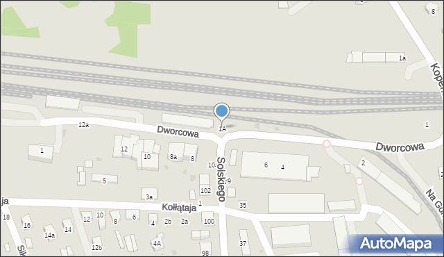 Brzesko, Dworcowa, 1A, mapa Brzesko