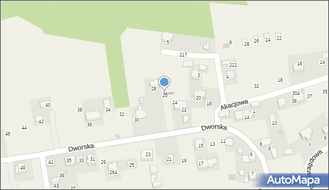 Brzoskwinia, Dworska, 26, mapa Brzoskwinia
