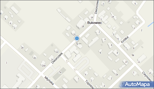 Bukowiec, Dworcowa, 5, mapa Bukowiec