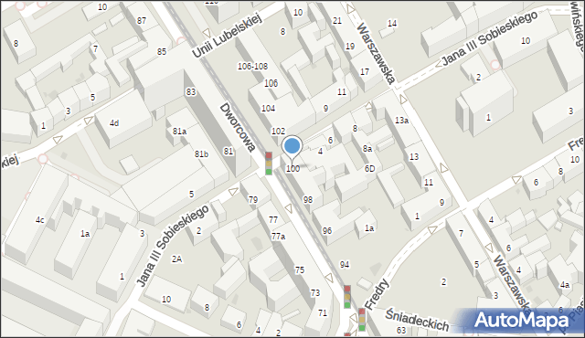 Bydgoszcz, Dworcowa, 100, mapa Bydgoszczy