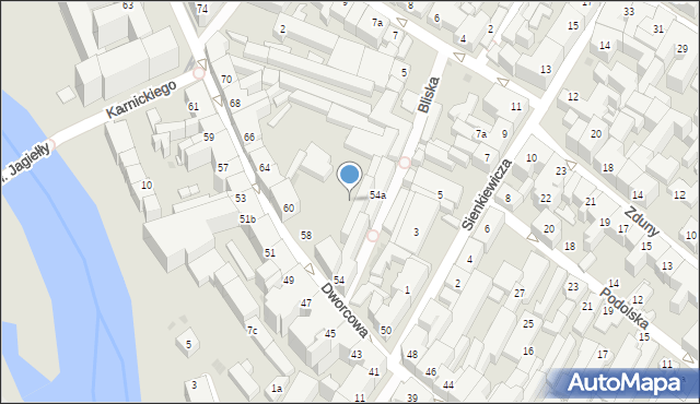 Bydgoszcz, Dworcowa, 58a, mapa Bydgoszczy