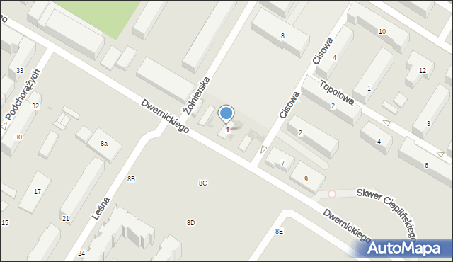 Bydgoszcz, Dwernickiego Józefa, gen., 1, mapa Bydgoszczy