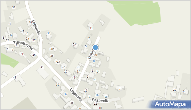 Bydlin, Dworska, 10, mapa Bydlin