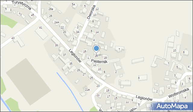 Bydlin, Dworska, 16, mapa Bydlin