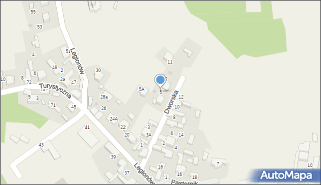 Bydlin, Dworska, 5, mapa Bydlin