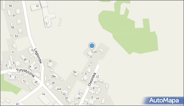 Bydlin, Dworska, 9, mapa Bydlin