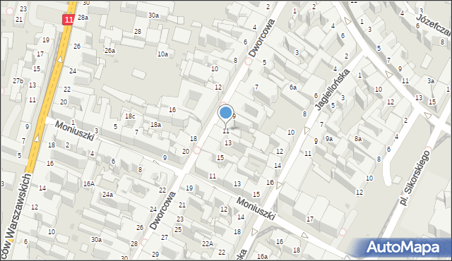 Bytom, Dworcowa, 11, mapa Bytomia