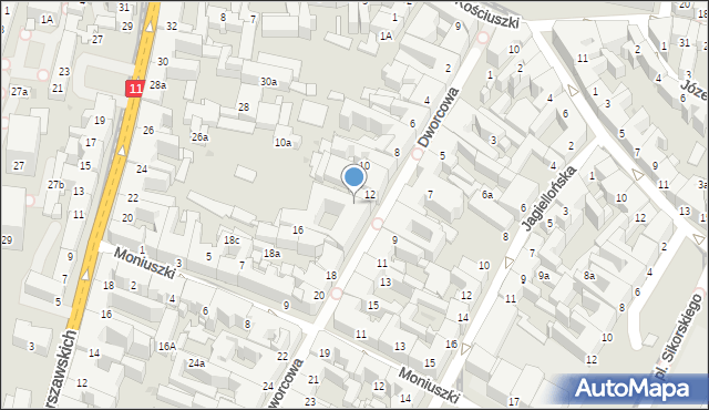 Bytom, Dworcowa, 14, mapa Bytomia