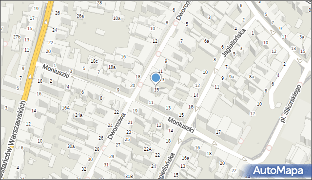 Bytom, Dworcowa, 15, mapa Bytomia