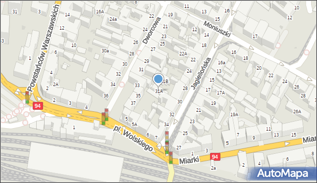 Bytom, Dworcowa, 31A, mapa Bytomia