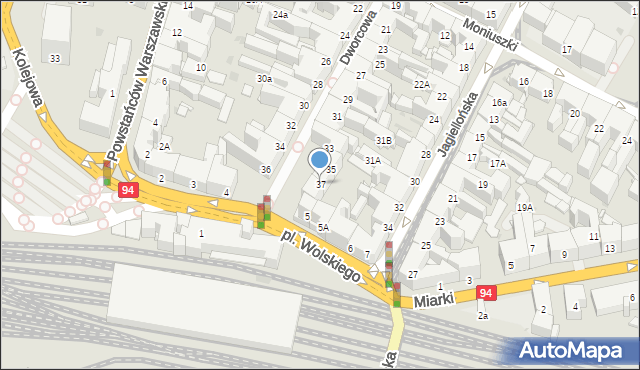 Bytom, Dworcowa, 37, mapa Bytomia
