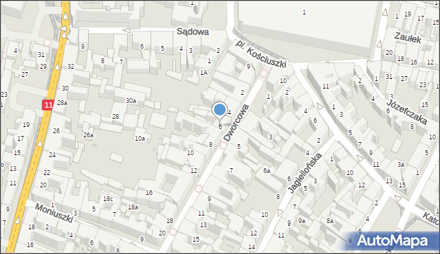 Bytom, Dworcowa, 6, mapa Bytomia