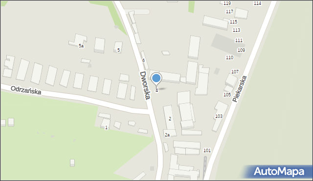 Bytom, Dworska, 4, mapa Bytomia