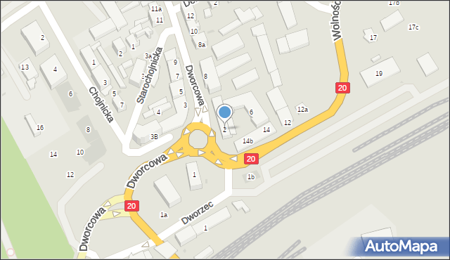 Bytów, Dworcowa, 2, mapa Bytów