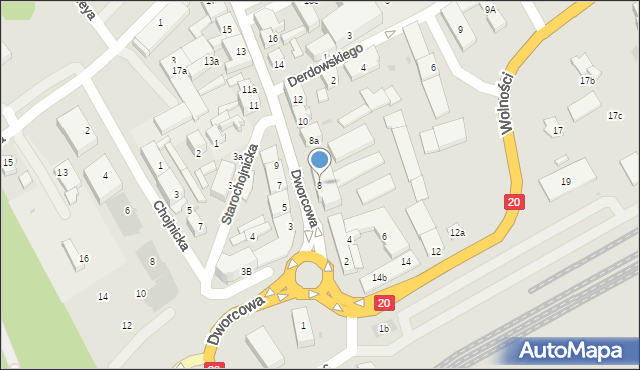 Bytów, Dworcowa, 8, mapa Bytów