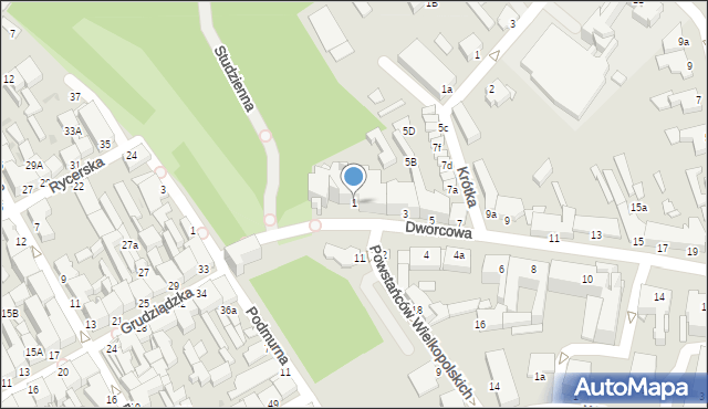 Chełmno, Dworcowa, 1, mapa Chełmno