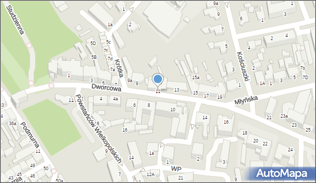 Chełmno, Dworcowa, 11, mapa Chełmno