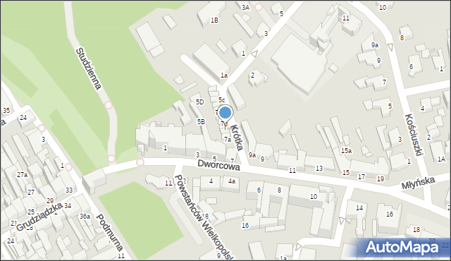 Chełmno, Dworcowa, 7c, mapa Chełmno