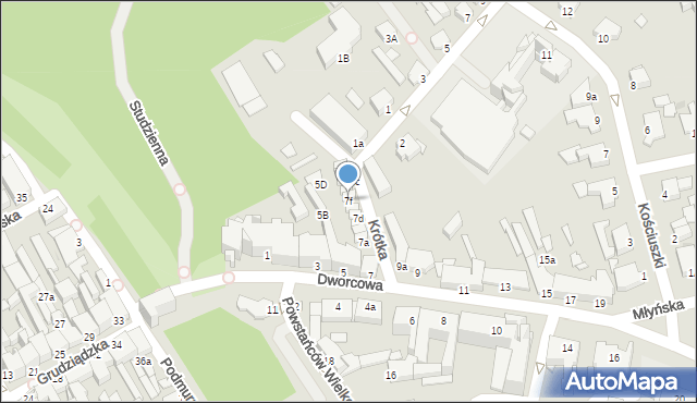 Chełmno, Dworcowa, 7f, mapa Chełmno