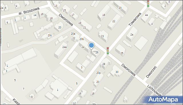 Chojnice, Dworcowa, 26/1, mapa Chojnic