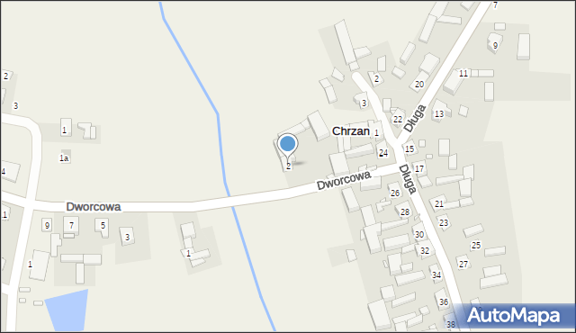 Chrzan, Dworcowa, 2, mapa Chrzan