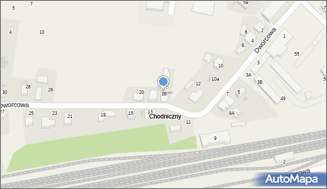 Chybie, Dworcowa, 16, mapa Chybie