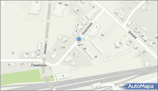 Chybie, Dworcowa, 3A, mapa Chybie